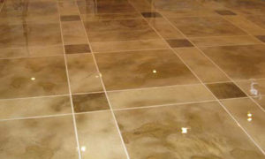 Stained concrete is a popular flooring choice.