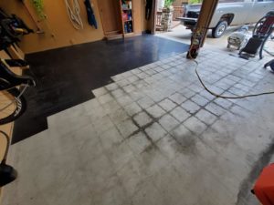 Diamond grinding is usually the preferred method for epoxy garage floors because most coatings are applied at less than 125 mils (1/8”) thickness.