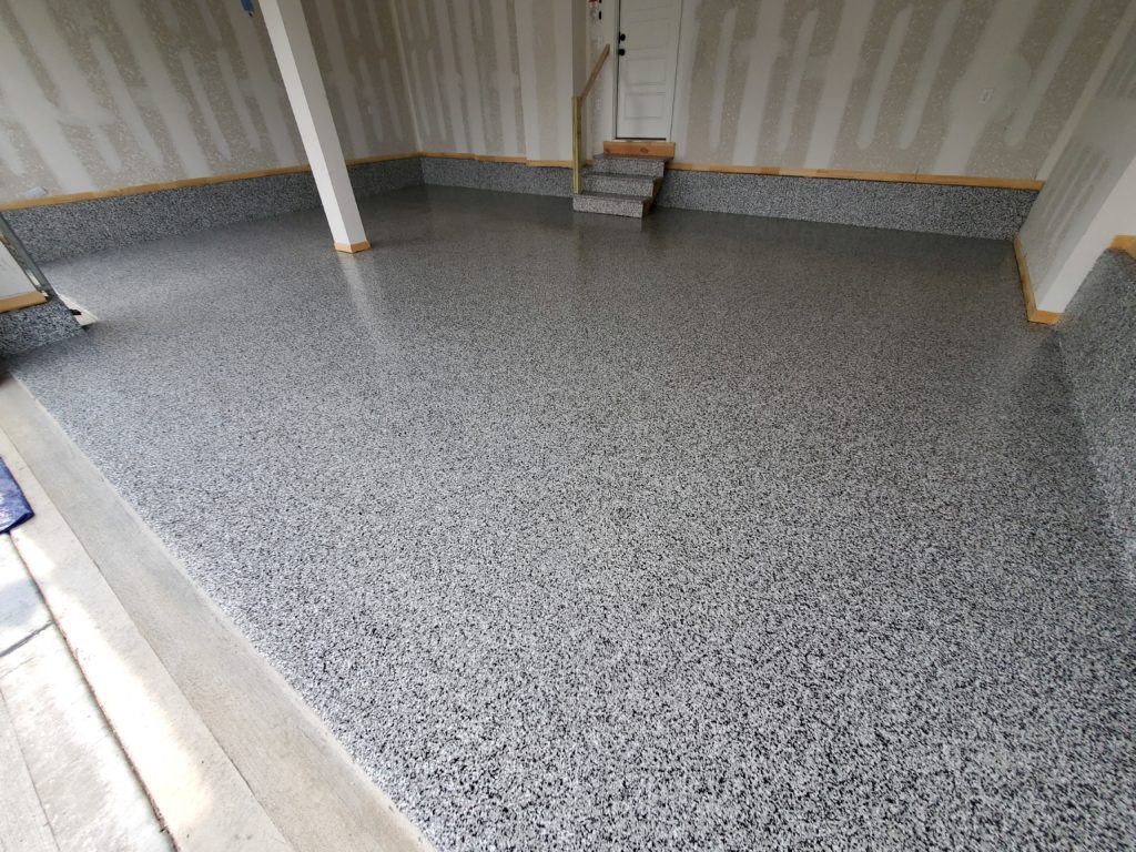 Flake Epoxy Flooring in a garage in Kansas City