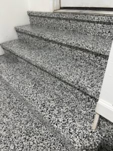 Epoxy Flake Flooring on stairs